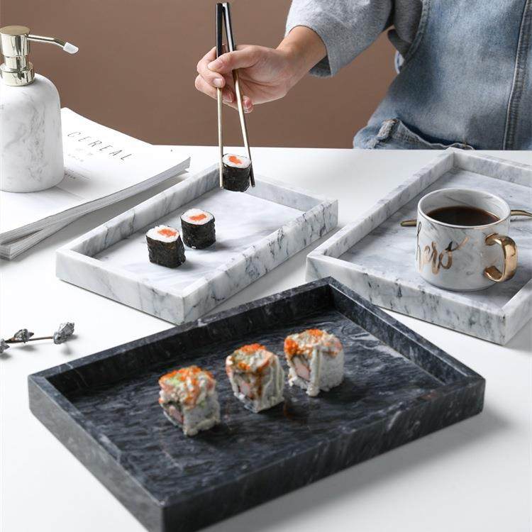 大理石香薰托盘长方形首饰收纳盘酒店卫生间浴室洗漱洗手台置,淘宝优惠券,粉丝福利购,淘宝优惠卷