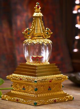 菩提塔佛用品菩提塔全合金水晶舍利塔佛塔