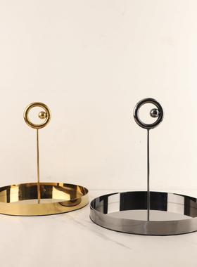 北欧简创约意金0429居属收纳托盘摆厅件客厅卧室餐家首饰收纳盘装