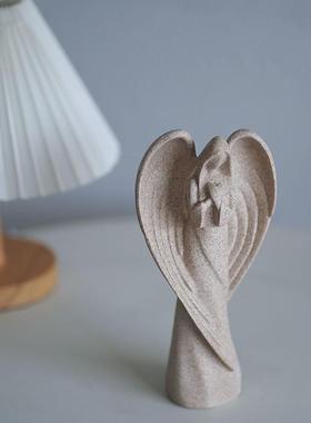 天使像脂RRW018-B砂岩合十树祈祷摆件手工艺术工艺雕品家居桌面饰