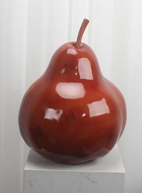 中古风高级感大梨子摆件样板间办公室客厅书房卧室家居艺术装饰品