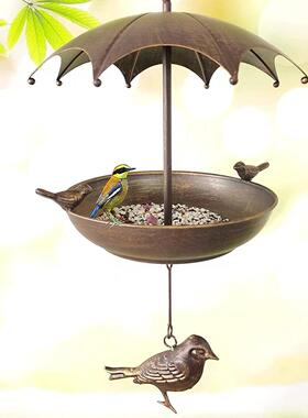 铁艺雨伞金属悬挂式小鸟小鸟喂食器