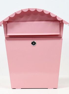 铁皮心理咨询带锁信箱防雨信报箱室外铁艺彩绘投信箱学校邮箱