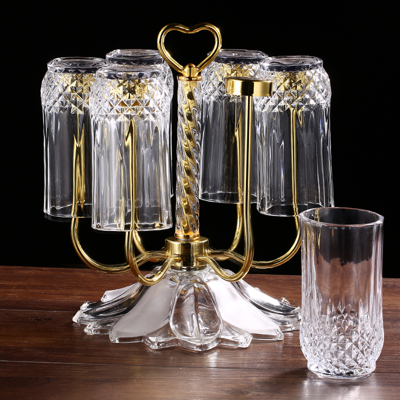 欧式杯架水杯挂架创意家用v不锈钢倒挂茶杯架子沥水玻璃杯子架置 - 图1