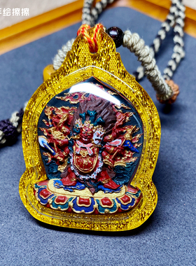 『藏说』矿物颜料纯手绘马头明王药擦擦藏式文玩项链吊坠唐卡配饰