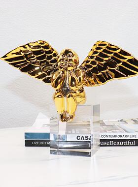 北创意脂水晶天使摆件BJ00091样板房售楼欧部书房客面厅桌玄树关