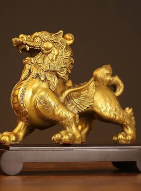 厂家貔貅摆d件一对黄铜天禄皮丘客厅办公室铜貔貅大号开业礼品