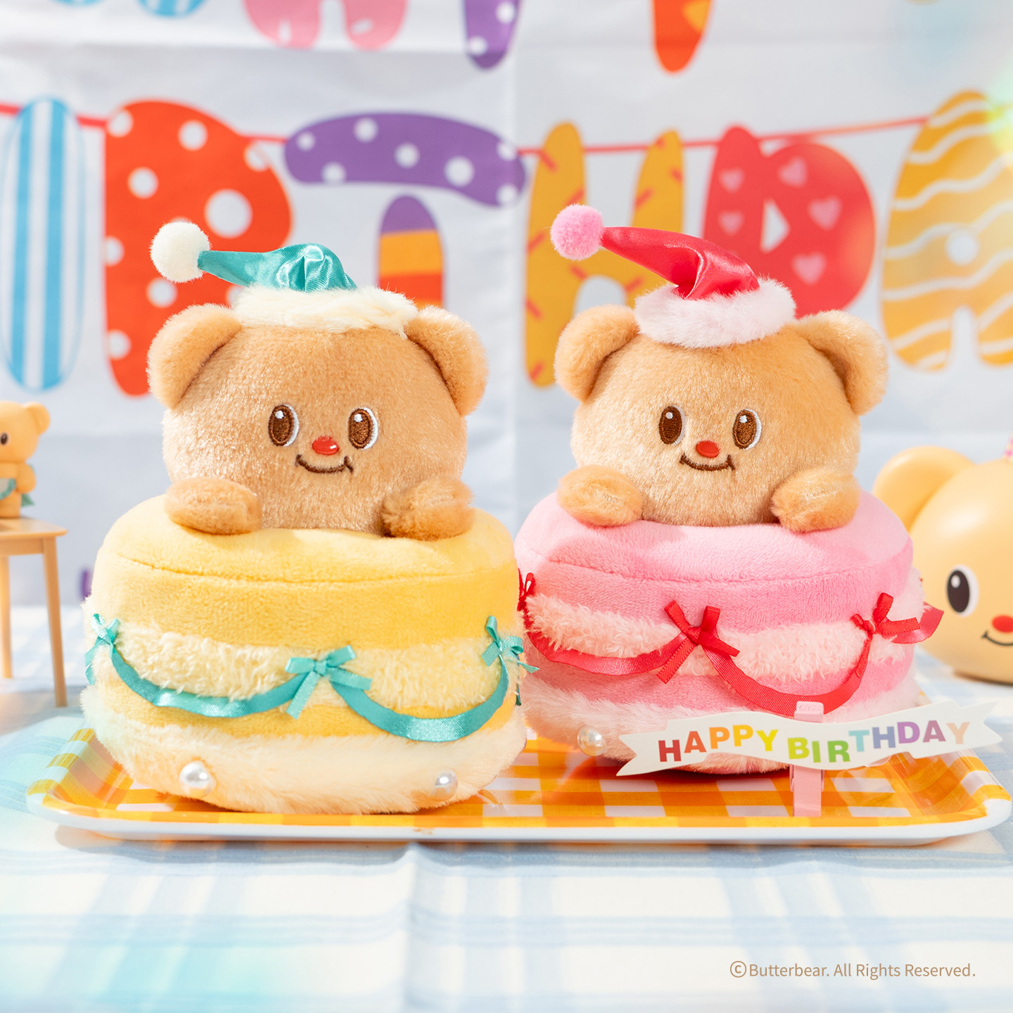 黄油小熊Butterbear毛绒玩偶生日快乐桌面摆件沙发置物生日礼物女,淘宝优惠券,粉丝福利购,淘宝优惠卷