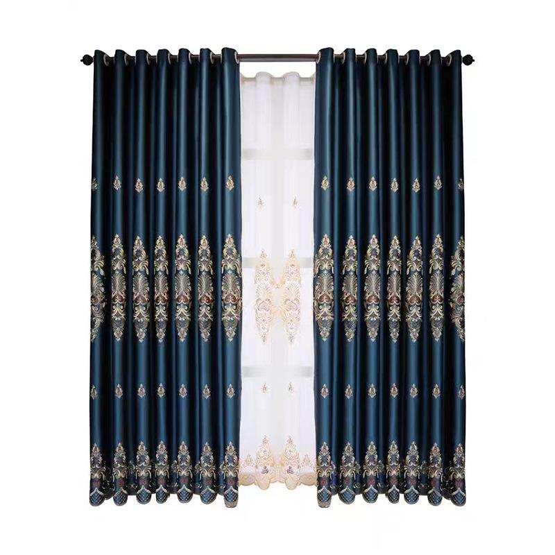 欧式轻奢家用落地窗卧客GP2022-0室厅遮阳隔高热精密绣遮光花窗帘 - 图3