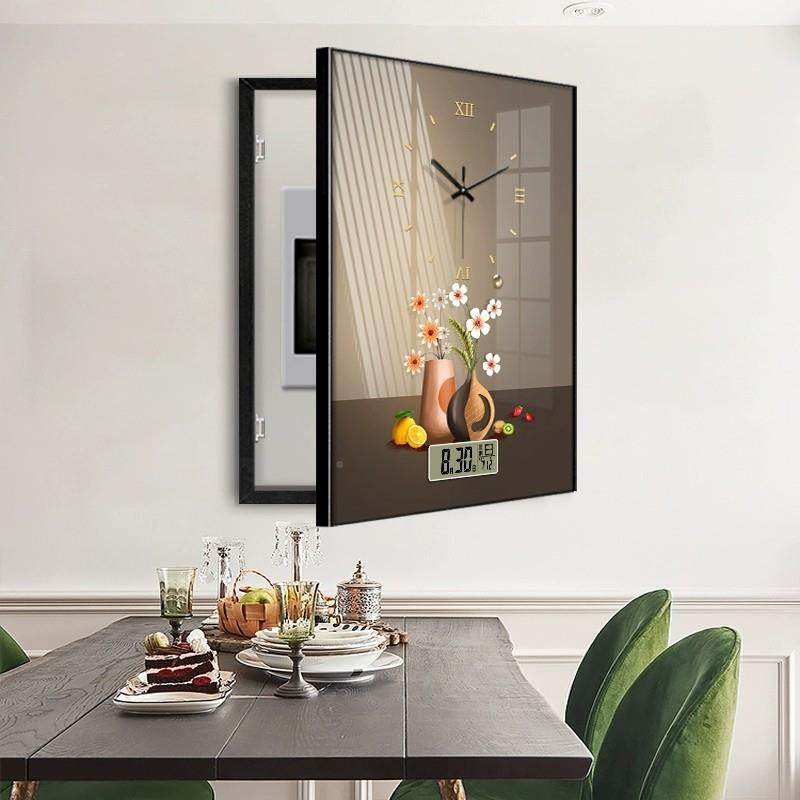 2025轻奢竖款配电箱盒电闸电表箱装饰画免箱打孔表带钟万年CTM历,淘宝优惠券,粉丝福利购,淘宝优惠卷