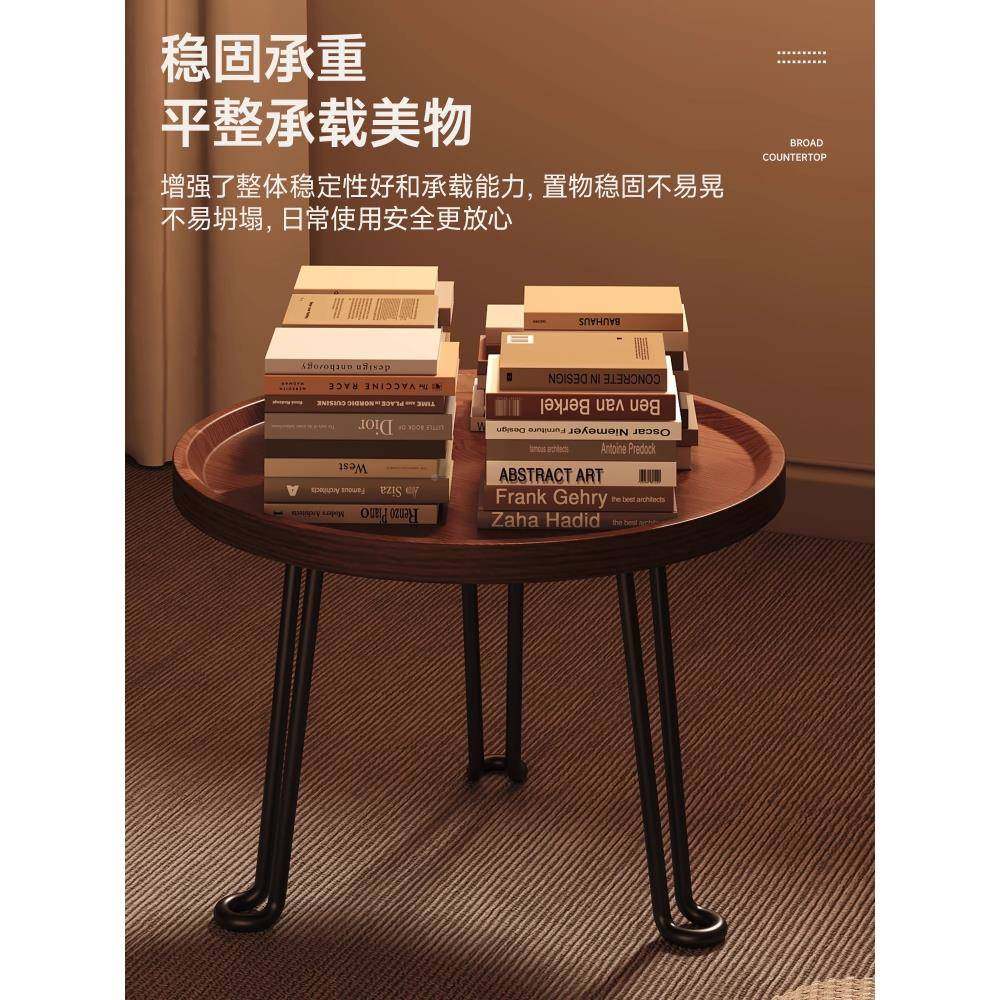 小桌移动茶沙几发边几胡桃Fh(x}b*b圆木角几可折?叠边桌阳台茶桌,淘宝优惠券,粉丝福利购,淘宝优惠卷