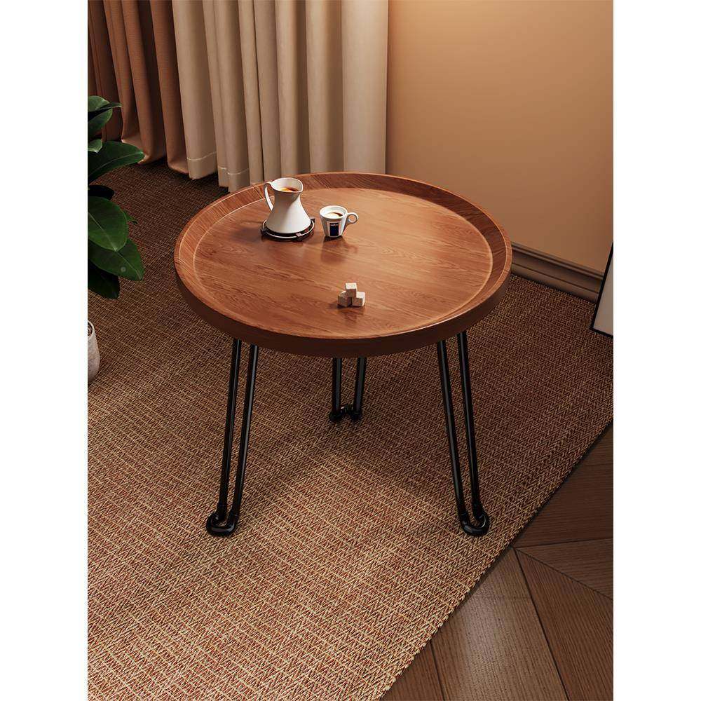 小桌移动茶沙几发边几胡桃Fh(x}b*b圆木角几可折?叠边桌阳台茶桌,淘宝优惠券,粉丝福利购,淘宝优惠卷