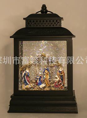 工厂直售晶圣节子诞生LE圣D投射发亮水球屋内装IYW饰诞雪人透明球