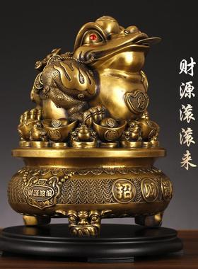 虎年摆件新品厂家招财金蟾聚宝盆财源滚滚家居客厅摆件装饰品