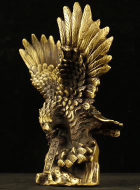 吉祥纯铜大展宏图老鹰摆件 雄鹰展翅 家居办公室风水工艺品旺事业