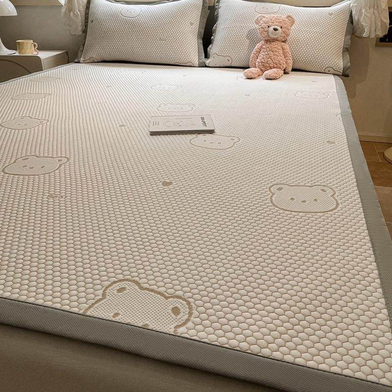 新款PE凉感凉豆豆凉席三件套折叠席子可机洗夏季款空调软席,淘宝优惠券,粉丝福利购,淘宝优惠卷