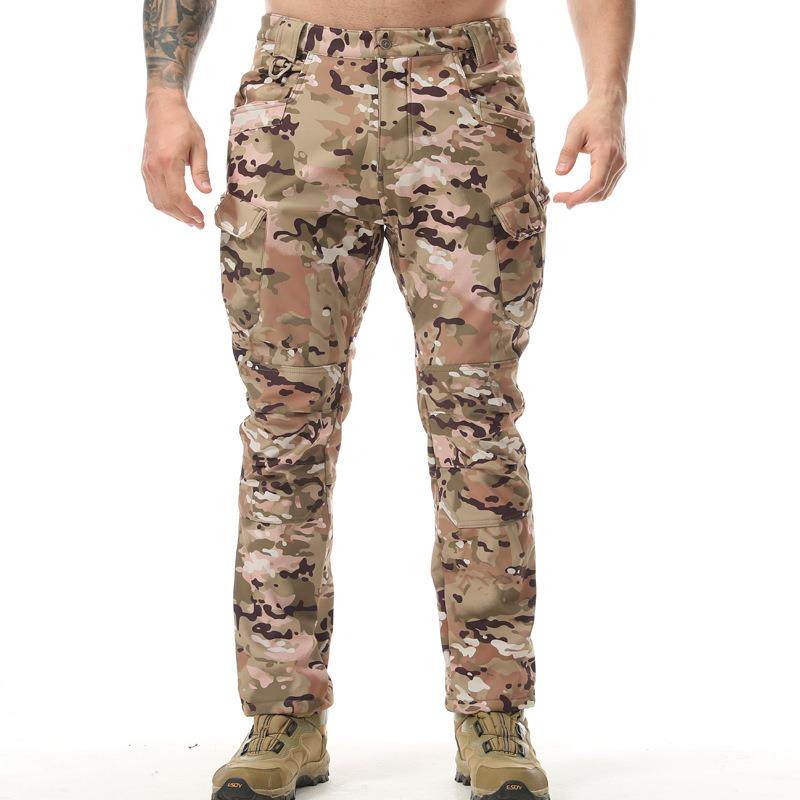现货秋冬软壳作战男裤户外加绒保暖军迷裤耐磨多口袋战术长裤,淘宝优惠券,粉丝福利购,淘宝优惠卷