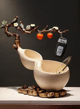 平安喜乐葫芦收纳摆件高档轻奢入户玄关客厅创意艺术装饰钥匙收纳