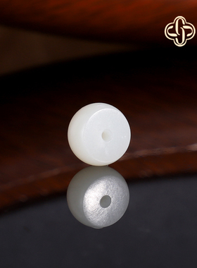 建廷新疆和田玉散珠 直径8x3.9mm 精工配珠羊脂白玉哑光隔珠
