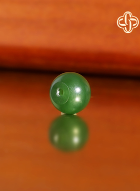 建廷天然俄料碧玉散珠 直径9.5x8mm 哑光和田玉羊脂玉配珠隔珠