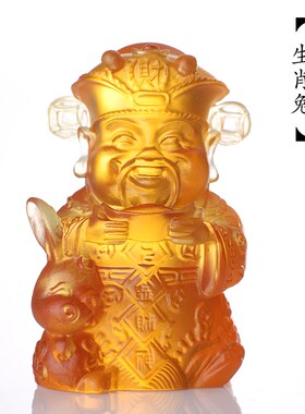 琉璃十二生肖财神摆件招财可爱小财神桌面装饰工艺品礼物守护神