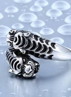 BEIER Personality Animal tend  Titanium Steel Mens Fashion