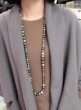 项链珍珠链毛衣多层女款珠天然贝长旗袍正圆百搭锁骨淡水配饰母送