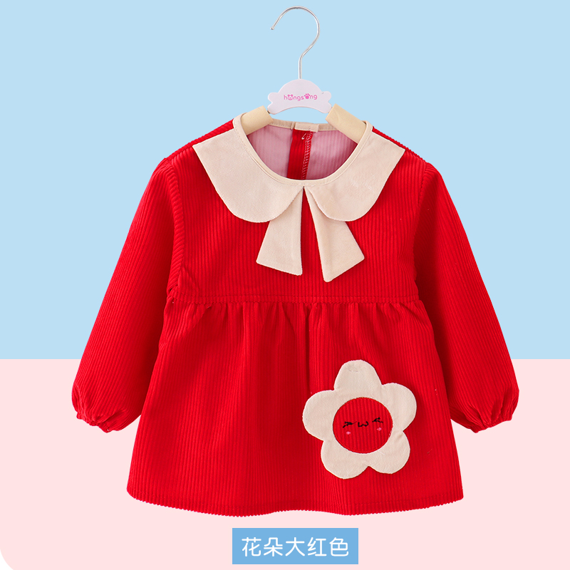 Crystal strip baby smock, children's bib, waterproof, anti-dirty, reverse clothing, girl's bib, autumn and winter outer wear