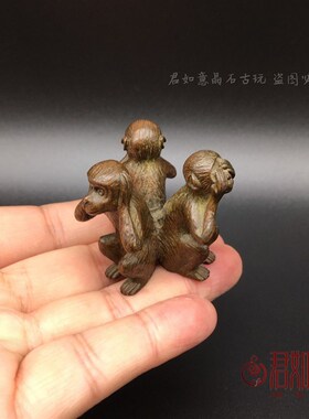 极速实心铜三不猴小摆件 铜三个小猴子相连佛家不听不看不说铜器