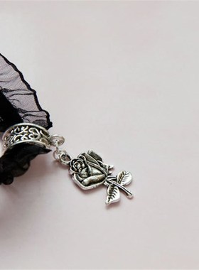 Simple personality lodge lace necklace rose pendant neck cha