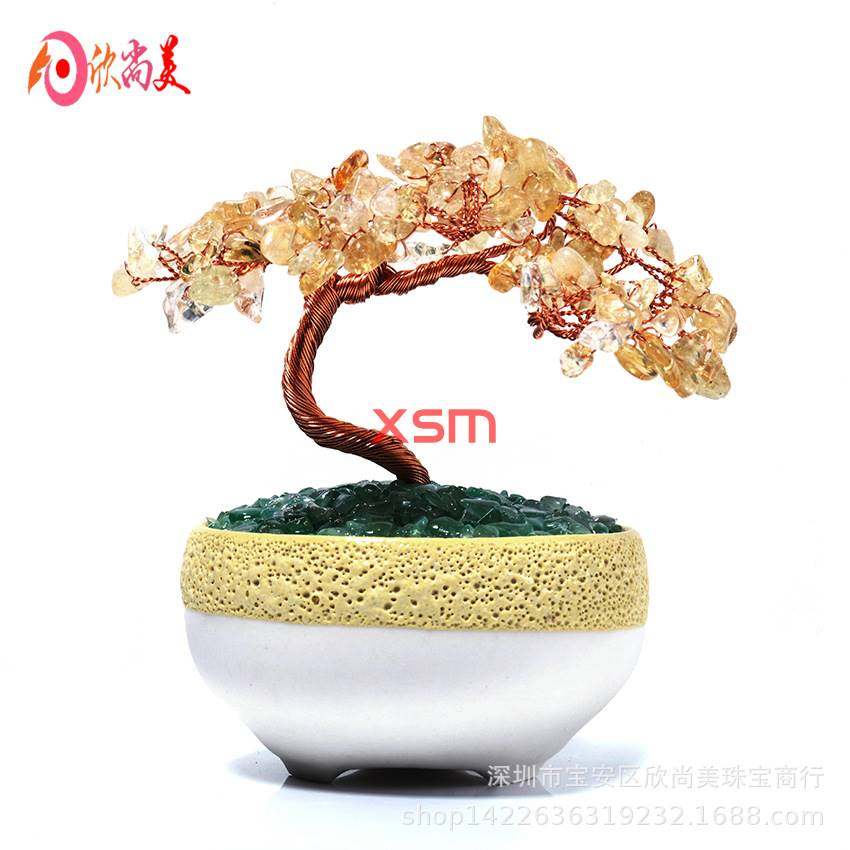 Hand-woven citrine gravel fortune tee lucky tee ornaments ho - 图2