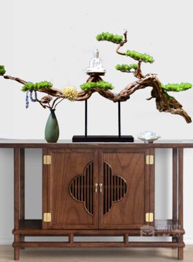 极速新中式根雕风化枯木摆件 陶瓷佛像观音客厅玄关酒店禅意家居