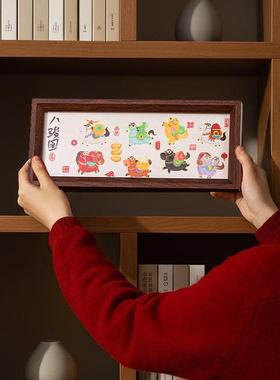 2026新年摆件春节书法相框马年摆台玄关桌面财神过年装饰用品