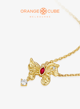 Orange Cube小飞马项链s925银原创高级设计感轻奢锁骨链女友礼物