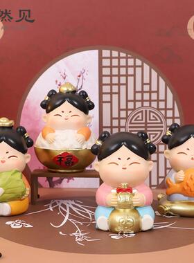 新款直销唐小圆古风创意礼物可爱女孩卡通手办车载祝福汽车装饰桌