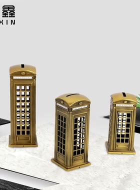 新款直销伦敦复古电话亭邮筒工艺品 儿童存钱罐家居摆件桌面摆设