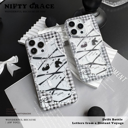 灰色格调IMD透明双层磨砂原创设计iphone17promax手机壳苹果16新款15pro适用13防摔耐脏14保护套外壳小众情侣 - 图3