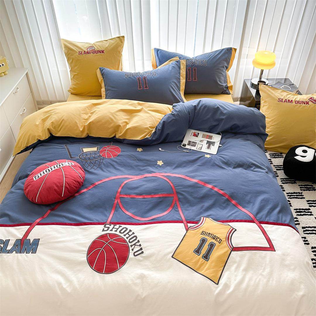 青春风男孩篮球刺绣寝具单双人床品学生全棉水洗棉三四件套家纺,淘宝优惠券,粉丝福利购,淘宝优惠卷