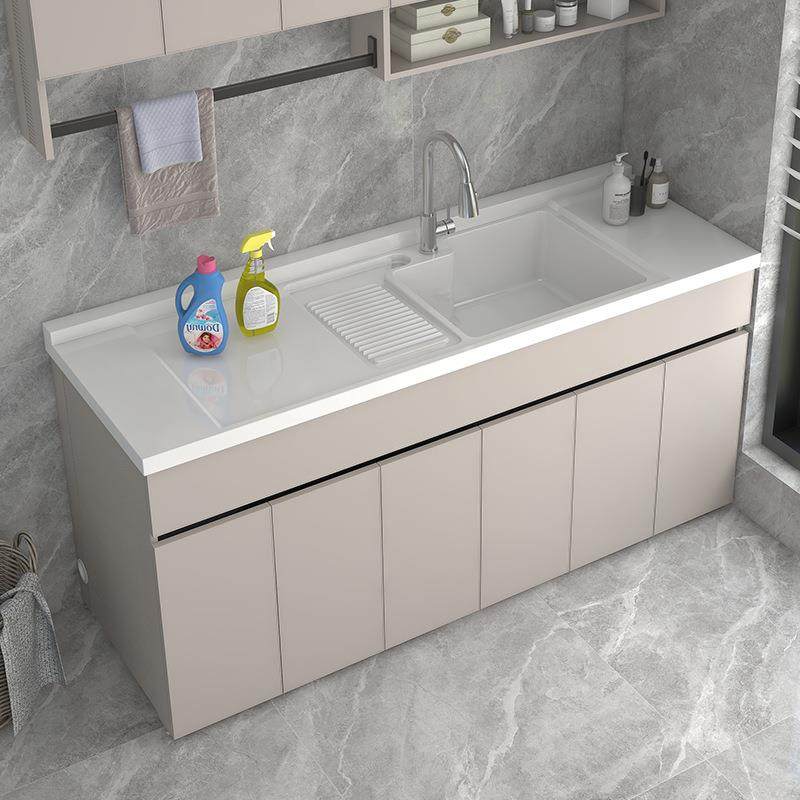 太空铝全柜铝合金阳台洗衣柜组合带搓板洗衣台洗手洗脸池槽一体盆,淘宝优惠券,粉丝福利购,淘宝优惠卷