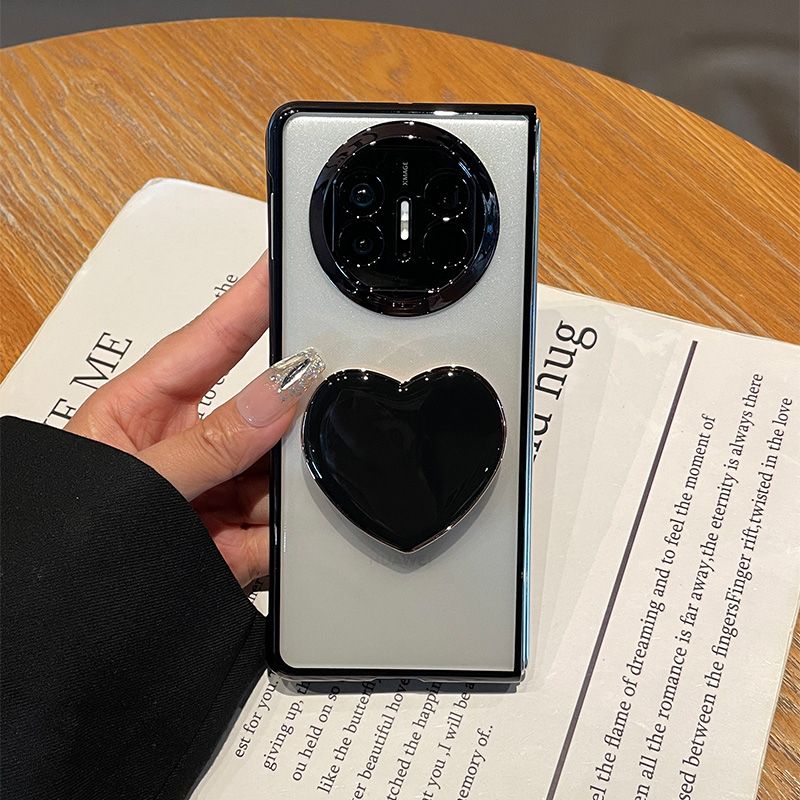 新款爱心支架适用于华为matex5手机壳折叠屏matex3电镀透明保护套 - 图1