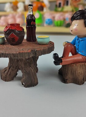 庭院摆件假山盆景微景观装饰树脂仿木桩桌子凳子艺术装饰盆栽配件