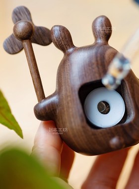 风车小龙猫车载香器/实木可转桌面装饰摆饰送礼送朋友新车礼物