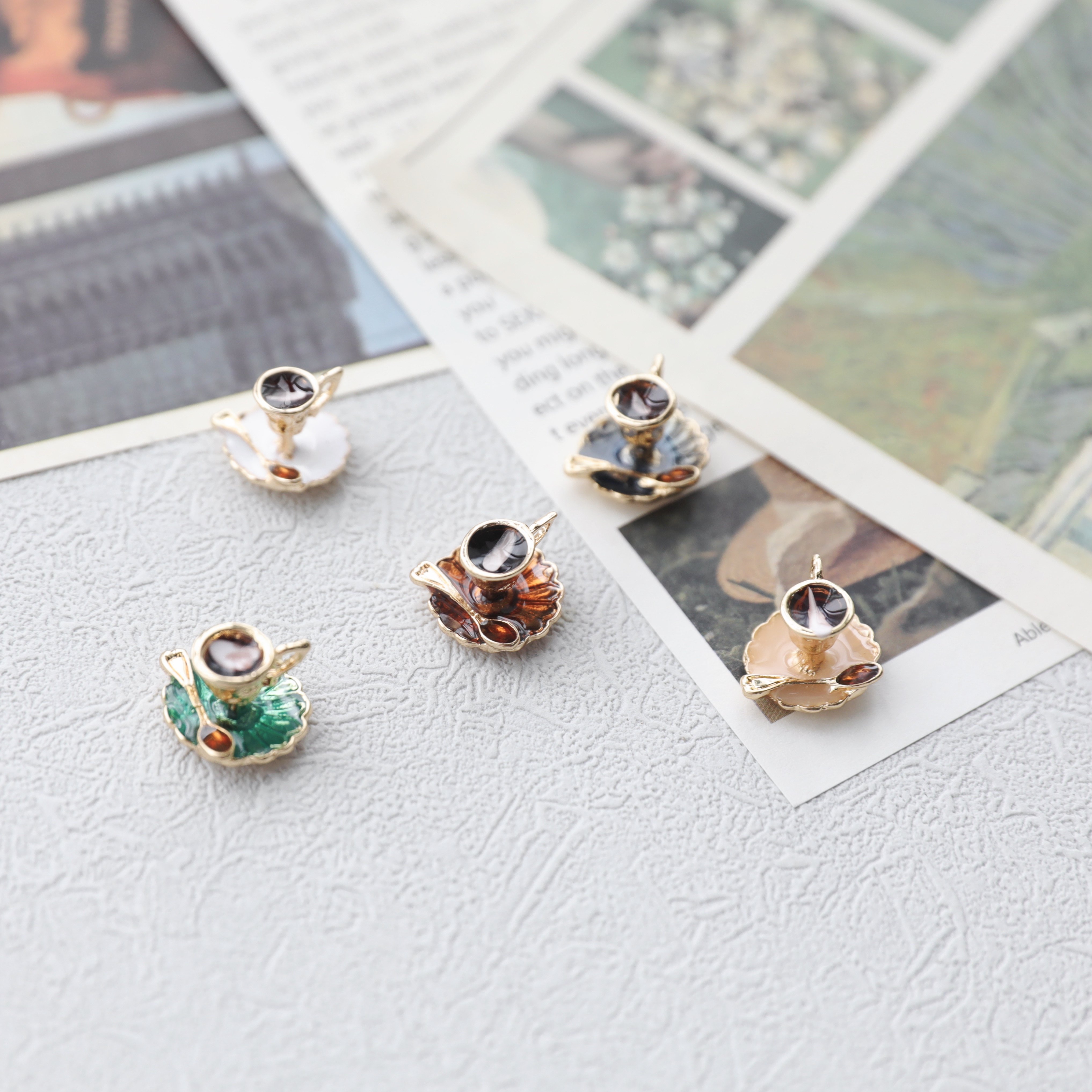 日本进口复古迷你咖啡杯下午茶配件DIY饰品配件耳环吊饰项链挂件,淘宝优惠券,粉丝福利购,淘宝优惠卷