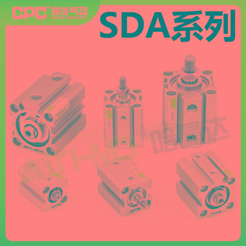 CPC小型气动SDAS薄型气缸SDA40-5/10/25/30/40/50/60/75/80/100-B - 图0