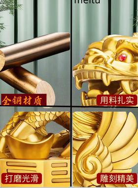 铜麒麟摆件招财镇宅化解客厅摆件