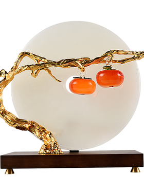 新中式客厅摆件高端大气玉石平安扣家居酒柜电视柜办公室软装饰品