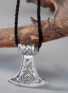 Kinitial Vintage Thors Hammer Mjolnir Pendant Necklace Viki