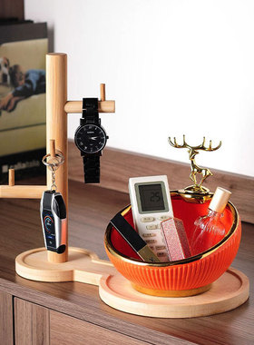 创意简约现代玄关钥匙收纳摆件轻奢家居客厅桌面装饰乔迁新居礼品