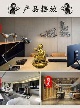 金猴献宝纯铜猴子摆件客厅金猴家居摆设风水十二生肖猴客厅工艺品