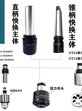直柄攻丝夹头快换丝锥套筒数控车床摇臂钻攻丝机过载保护丝攻夹头